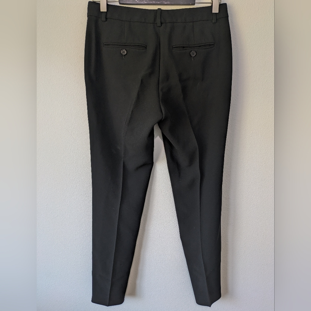 Theory Treeca 2b Modern Crepe Straight Pants Suit Black Size 2 Length 28" EUC - Picture 5 of 14